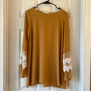 Veveret - Dressy Long Sleeve Oversized Top - Small